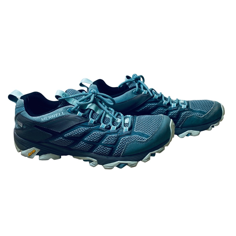 Merrell Moab FST 2 Waterproof Hiking Shoes Blue Vibram J49188 Womens 11